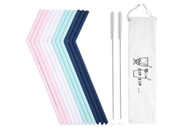 Silicone Straws with Case