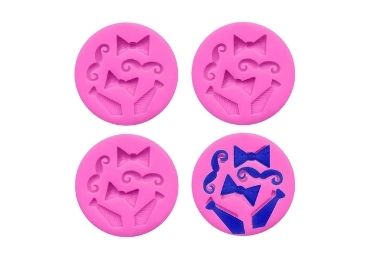 Bow Ties Beard Silicone Cake Mould