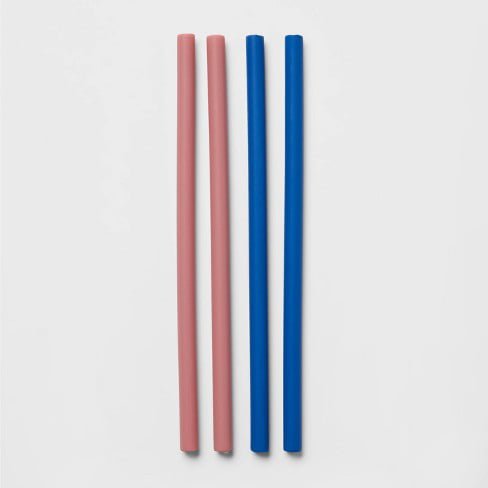 reusable silicone straw pack
